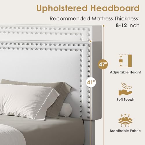 Queen Size Upholstered Bed Frame with 4 Storage Drawers, view 4