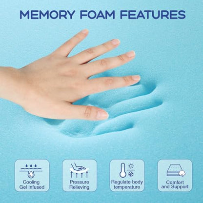 Twin XL Mattress Topper 3 Inch Cooling Gel Memory Foam, view 4