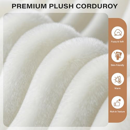 96" Modular Sectional Sofa Couches, L-Shaped Boneless Cloud Sofa with 3 Deep Seat, 5 Cushiones Oversized Chaise for Living Room, Bedroom, Plush Corduroy Fabric (Left, Beige)