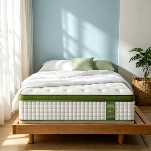 12 Inch Queen Size Hybrid Mattress, Gel Memory Foam & Pocket Springs, view 3