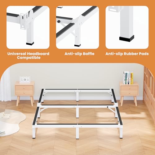 Metal Bed Frame Queen 8 Inches for Box Spring, 9-Legs Support Basics, view 7