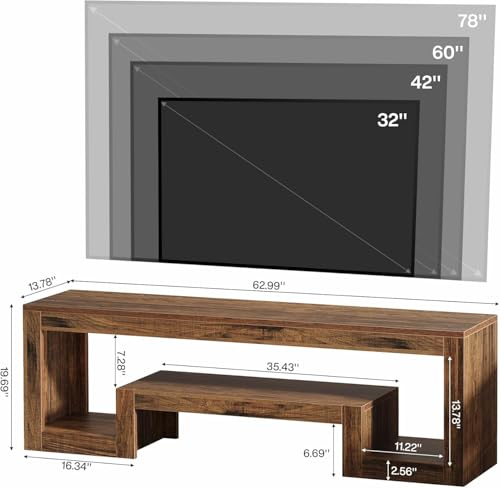 63-Inch TV Stand, Entertainment Center for TVs up tp 65", view 3