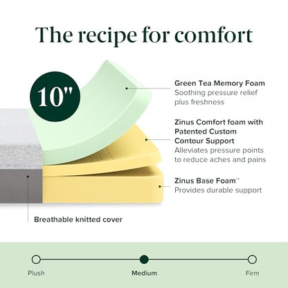 Zinus 10 Inch Ultima RV Memory Foam Mattress [New Version], Short Queen, Fiberglass Free, Medium Firm Feel, Breathable Memory Foam, Certified Safe Foams & Fabric, Mattress in A Box