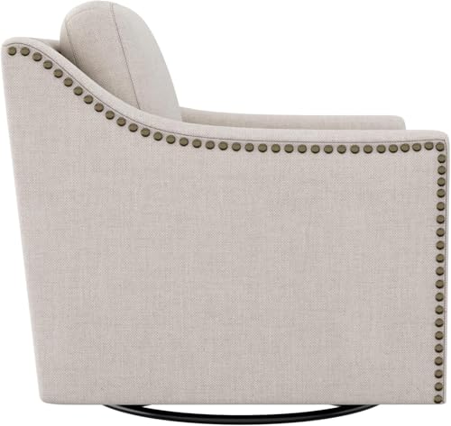 Swivel Accent Chair Set of 2，Armchair，Bronze Nail Decoration Comfy Living Room Chair,Single Sofa Chair，Reading Chairs,for Living Room Bedroom Reading Apartment (Cream, 2 Cream)