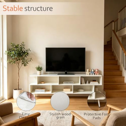 Modern TV Stand for TVs up to 75 Inches, Media Console Table with 3-Tier Storage, view 8