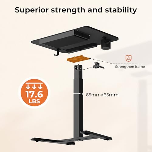 28" Mobile Standing Desk with Drawer, Portable Laptop Desk, view 6