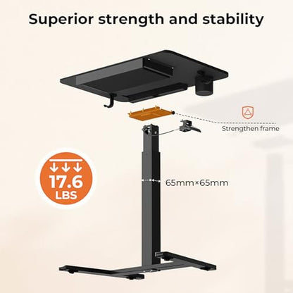 28" Mobile Standing Desk with Drawer, Portable Laptop Desk, view 6