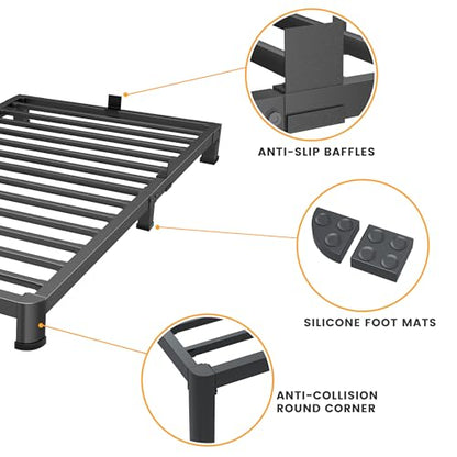 4 Inch Twin Bed Frame Low Profile with Rounded Legs, Easy Assembly, view 5