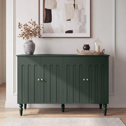 47” Arched Fluted Sideboard Buffet Cabinet with Storage, Green, view 2