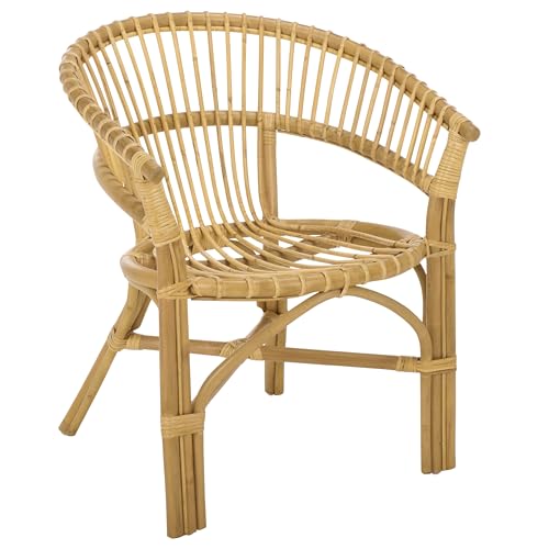 SAFAVIEH Furniture - Varvara Woven Accent Chair - Natural Rattan - Fully Assembled - Ideal for Living Room, Bedroom, Dining Space, 16" Seat Height (ACH9905A)