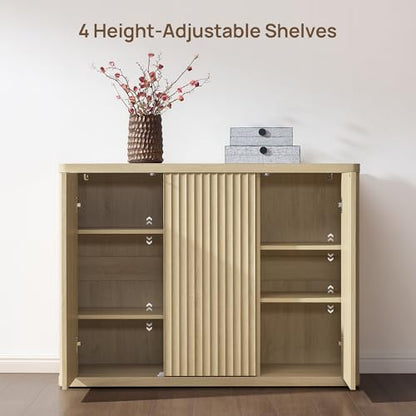 Buffet Cabinet with Storage Accent Sideboard with 3 Doors Modern 46.6" Wide, view 6