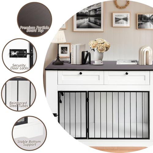 Large Dog Crate Furniture-Decorative Heavy Duty Dog Cage Indoor, view 3