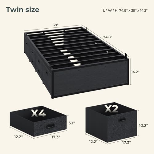 Metal Bed Frame with Storage, view 3