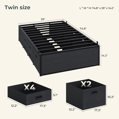 Metal Bed Frame with Storage, view 3