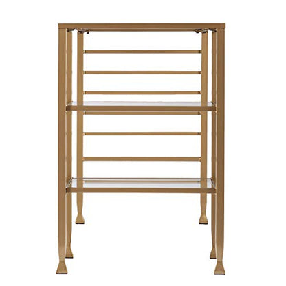 Jaymes Gold Metal/Glass Writing Desk, Soft Gold