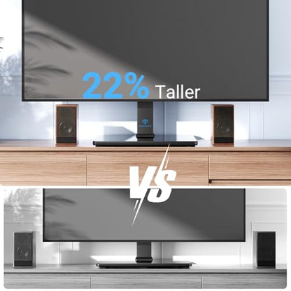 Universal Swivel TV Stand for 32-75 inch TVs, Table Top TV Stand Base up to 99 lbs, 4 Height Adjustable Universal TV Legs with Tempered Glass Base, Max VESA 600x400mm, PSTVS02-N1