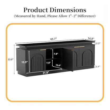 65.7" Sideboard Buffet Cabinet with Storage, view 4