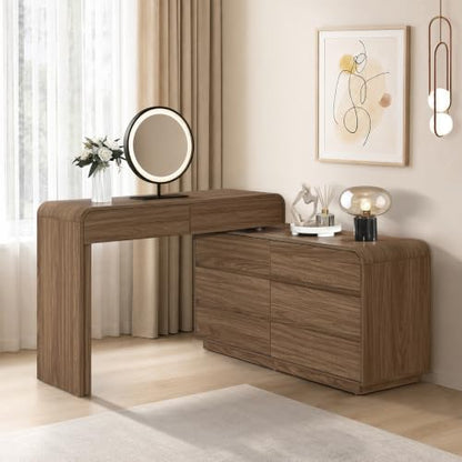 Tessa Modern Makeup Vanity Desk with 8 Drawers, view 7