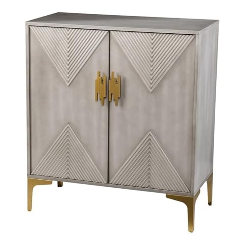 Lantara Modern Storage Cabinet - Modern Design, Grey Iron and Wood - Ideal for Bedroom, Living Room (HZ1140405)