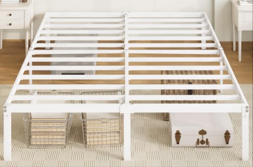 Full Size White Bed Frame with Storage, view 2