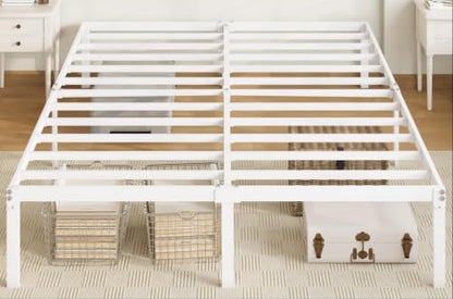 Full Size White Bed Frame with Storage, view 2