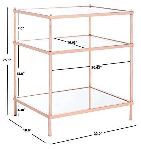 Safavieh Home Collection ACC6203 Accent Table, Rose Gold/Glass