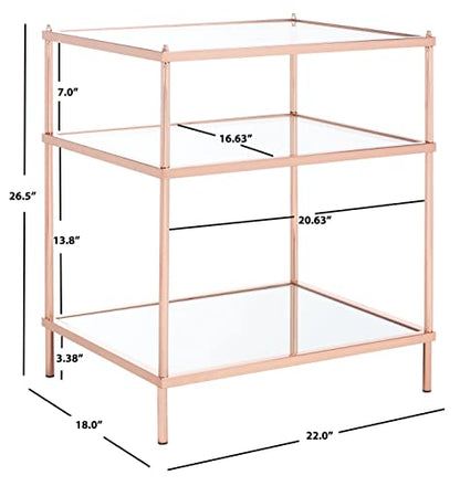 Safavieh Home Collection ACC6203 Accent Table, Rose Gold/Glass