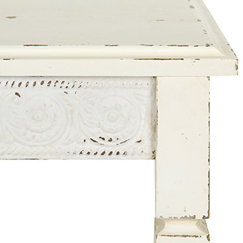 Idabelle Wood Side Table with Drawer, Cream
