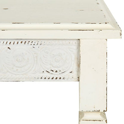 Idabelle Wood Side Table with Drawer, Cream