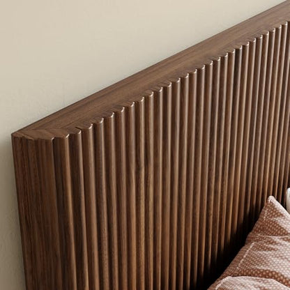 Walnut Queen Bed Frame with Headboard, view 5
