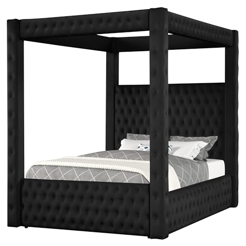 Velvet Four Poster Bed Frame, view 2