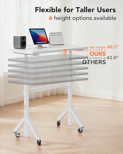 Small Standing Desk Adjustable Height, 6 Height Settings Up to 46.5″, view 6