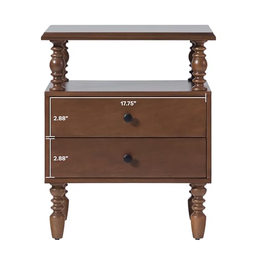 Solid Wood Spindle Vivienne King Bed with Two EZ Assembly 2-Drawer Nightstands, view 8