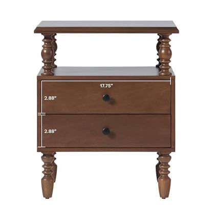 Solid Wood Spindle Vivienne King Bed with Two EZ Assembly 2-Drawer Nightstands, view 8