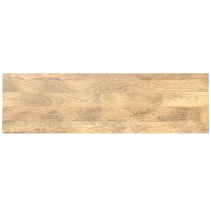 Hunter Buffet - 60 inch Wide Solid Mango Wood 3-Door Sideboard Buffet in Natural, Contemporary Storage Cabinet for Dining Room or Kitchen with Adjustable Shelves and Metal Legs