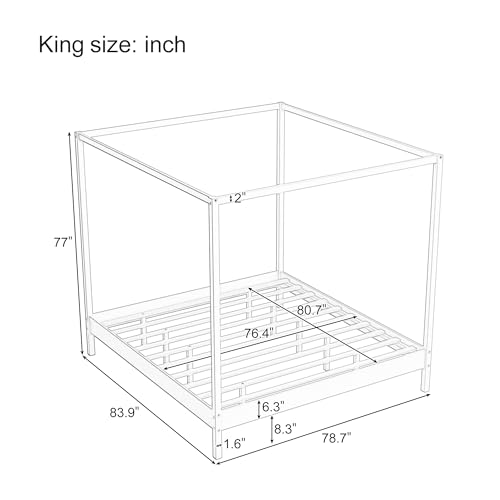 Wooden Canopy Bed with Four Posters, view 3