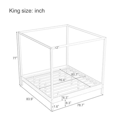 Wooden Canopy Bed with Four Posters, view 3