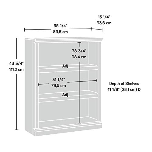 Miscellaneous Storage 3-Shelf Bookcase/ Book shelf, Jamocha Wood finish, view 4