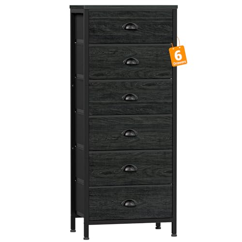 Black Dresser for Bedroom, Tall Fabric Chest of Drawers, view 2
