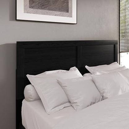 Queen Headboard, Wood Grain Panel Design, Adjustable Height, Easy Assembly, view 3