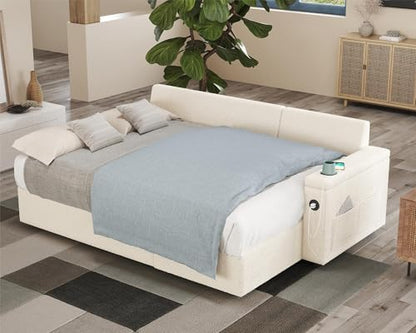 84 Inch Sofa Bed, Sleeper Sofa with Storage, 2 in 1 Pull Out Couch, view 8