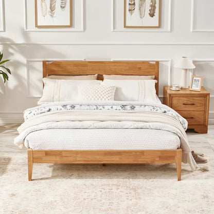 Venso Queen Solid Wood Bed Frame with Headboard, view 2