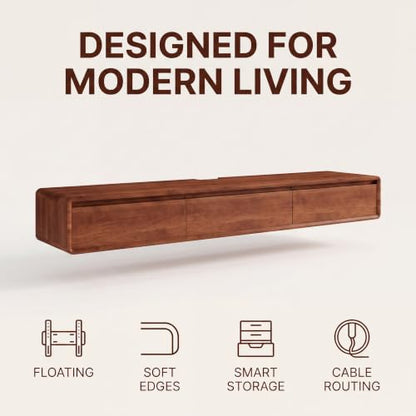 Floating TV Stand Wall Mounted TV Cabinet with Storage for Living Room, view 8