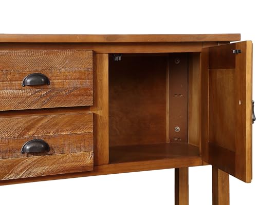 Solid Wood Sideboard Buffet Cabinet with Storage Drawers and Shelf, view 7