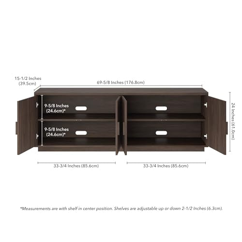 Henn&Hart 68" TV Stand for TVs up to 75", Rich Brown, view 3