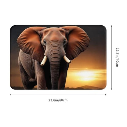 Elephant sunset non slip indoor door mat, view 4