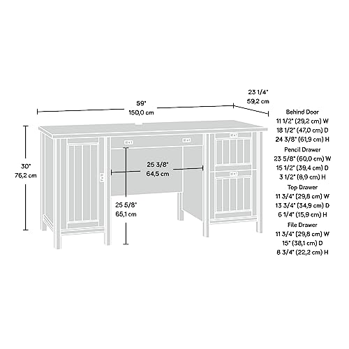 Costa Computer Desk with Storage Drawers, Home Office Desk, in Chalked Chestnut, view 4