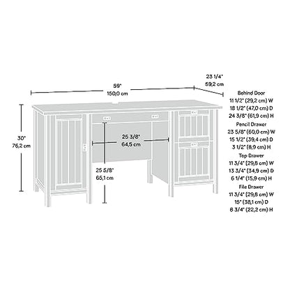 Costa Computer Desk with Storage Drawers, Home Office Desk, in Chalked Chestnut, view 4