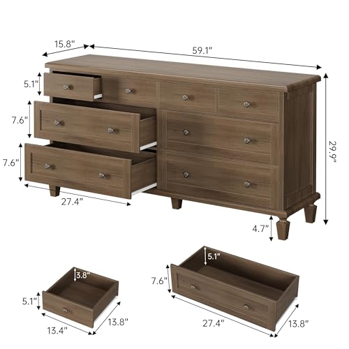 8 Drawer Dresser for Bedroom, view 3