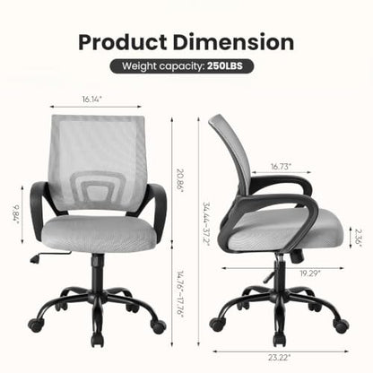 Ergonomic Office Chair, Executive Desk Chair with Lumbar Support, view 3